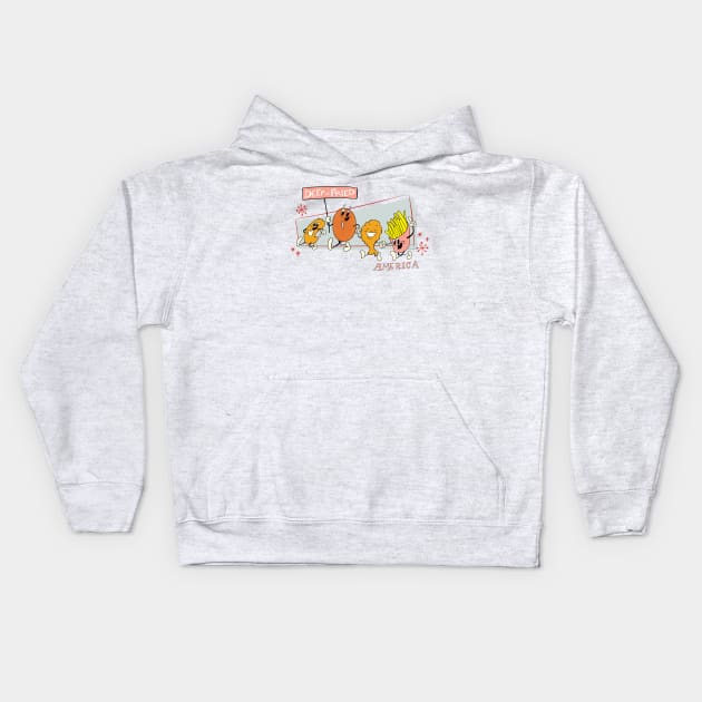 Deep fried america Kids Hoodie by oria